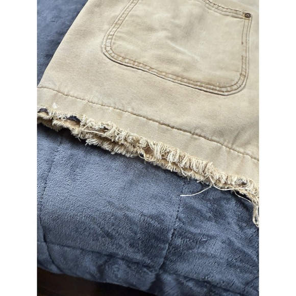 Vintage Carhartt Jacket Mens 52 Beige Barn Chore Coat Thrashed Blanket Lined 70s - Picture 9 of 10